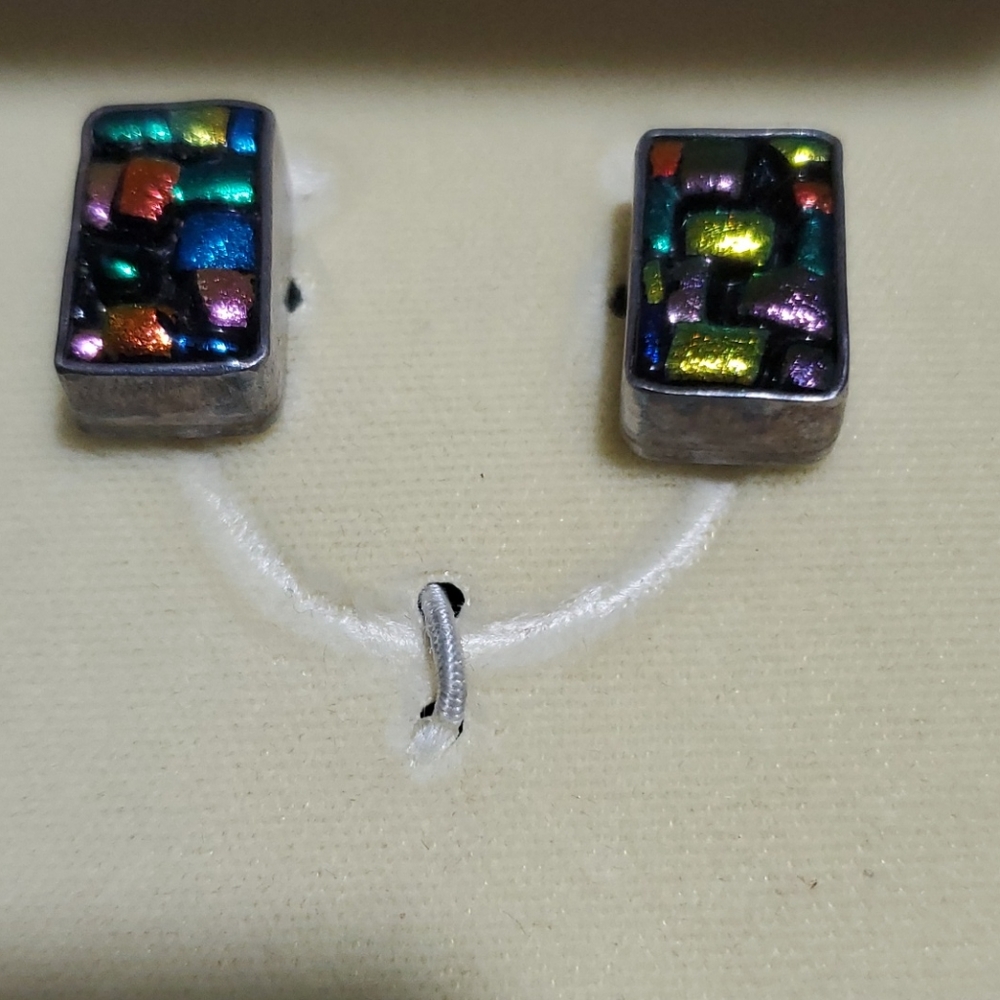 Earrings dichroic  glass